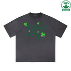 Fatey Boy Printed Dirty Wash T-Shirt 230G Multicolor Loose Trendy Fashionable 100%Cotton Short Sleeve Top