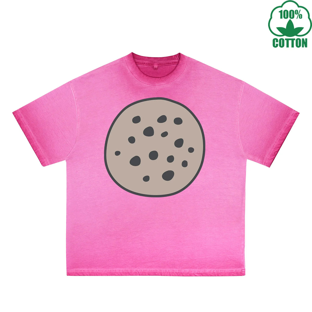 Meteorite Printed Dirty WashT-Shirt 230G Multicolor Loose Trendy Fashionable 100%Cotton Short Sleeve Top