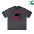 Yes I'm Single Printed Dirty Wash T-Shirt 230G Multicolor Loose Trendy Fashionable 100%Cotton Short Sleeve Top