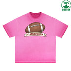 CLASSIC PIGSKIN Printed Dirty Wash T-Shirt 230G Multicolor Loose Trendy Fashionable 100%Cotton Short Sleeve Top