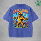 LabrazillaInterest Printed Washed T-Shirt 230G Loose Trendy Fashionable 100%Cotton Short Sleeve Top