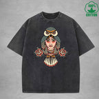 High PriestInterest Printed Washed T-Shirt 230G Multicolor Loose Trendy Fashionable 100%Cotton Short Sleeve Top