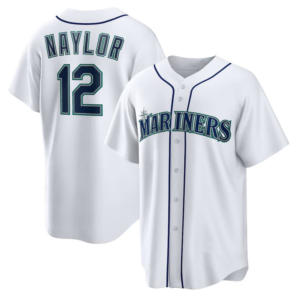 Seattle Mariners #12 Josh Naylor White Home Replica Baseball Jersey