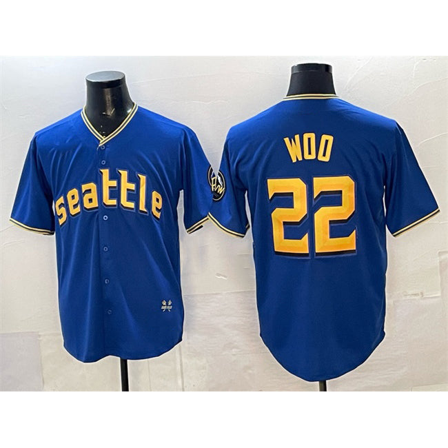 Seattle Mariners #22 Bryan Woo Royal 2025 Limited Stitched Baseball Jersey