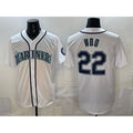 Seattle Mariners #22 Bryan Woo White Cool Base Stitched Baseball Jersey