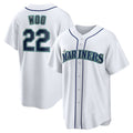Seattle Mariners #22 Bryan Woo White Home Replica Baseball Jersey