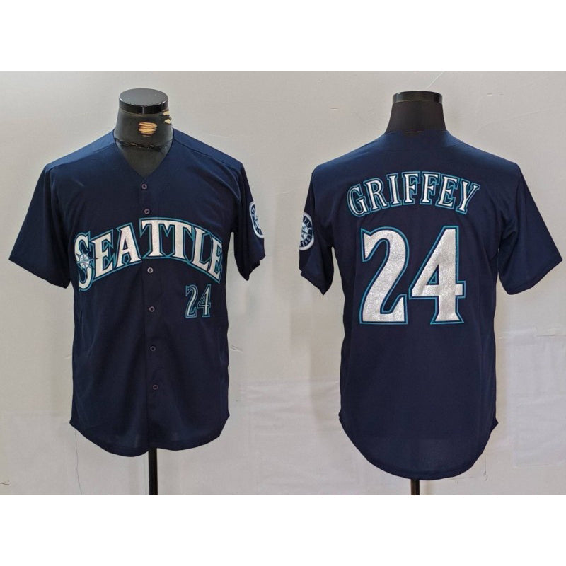 Seattle Mariners #24 Ken Griffey Jr Navy Cool Base Stitched Baseball Jersey