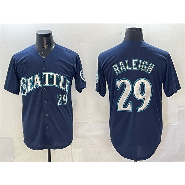 Seattle Mariners #29 Cal Raleigh Navy Limited Stitched Baseball Jersey