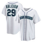 Seattle Mariners #29 Cal Raleigh White Home Replica Player Baseball Jersey