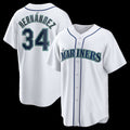 Seattle Mariners #34 Felix Hernandez White Home Retired Player Replica Baseball Jersey