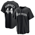 Seattle Mariners #44 Julio Rodríguez Black Lights Out Limited Stitched Baseball Jersey