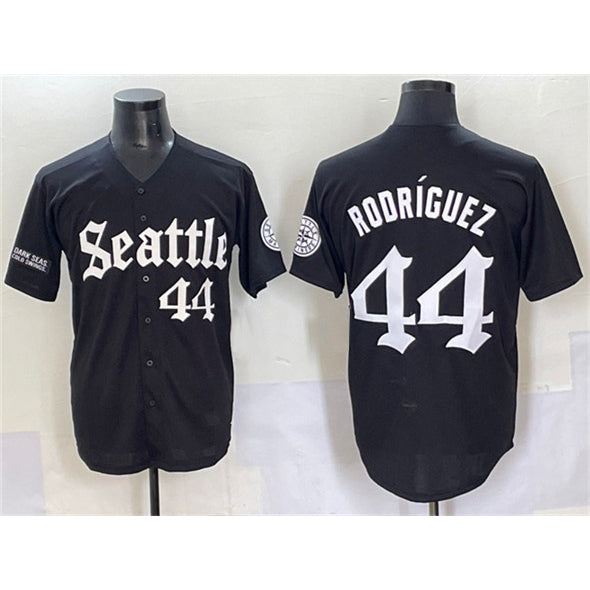 Seattle Mariners #44 Julio Rodríguez Black 'Deep Sea Gothic Edition' Vapor Premier Limited Stitched Baseball Jersey