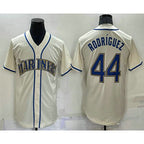 Seattle Mariners #44 Julio Rodriguez Cream Stitched Cool Baseball Jersey