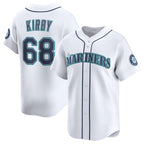 Seattle Mariners #68 George Kirby White Home Limited Stitched Baseball Jersey