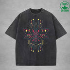Mecha Style American Retro 230G Washed T-Shirt Available in Multiple Colors Fashionable Pure Cotton Short Sleeve