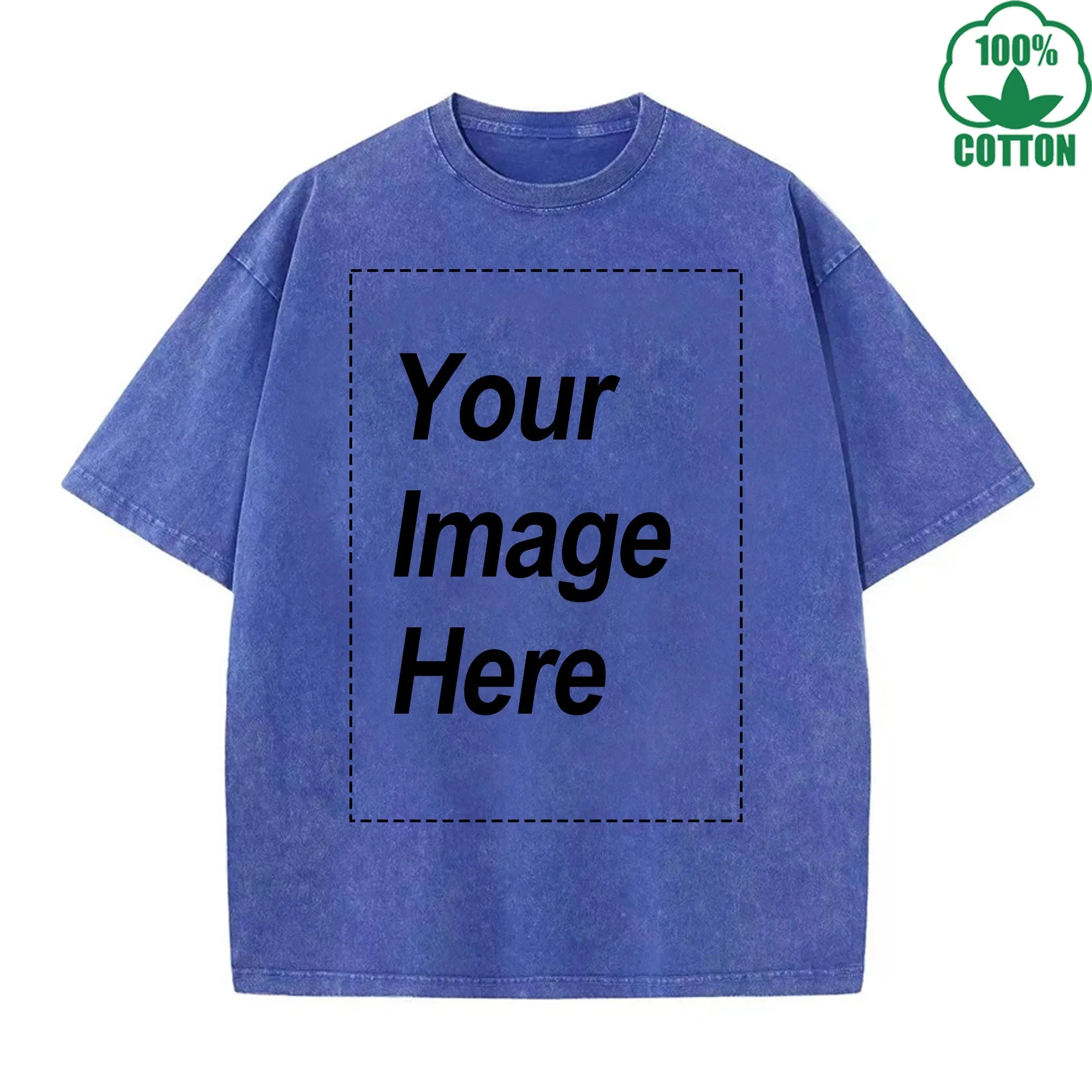 230g Heavy Men Women Washed Vintage Customized Print Oversized T-Shirts Street Hip Hop Punk Harajuku Casual 100%Cotton Short