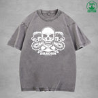 Dragon Tattoo Interest Printed Washed T-Shirt 230G Multicolor Loose Trendy Fashionable Cotton Short Sleeve Top