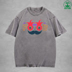 April Fool Days Interest Printed Washed T-Shirt 230G Multicolor Loose Trendy Fashionable 100%Cotton Short Sleeve Top