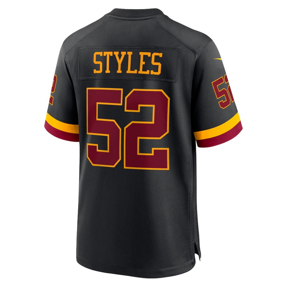 Sonny Styles Commanders #52 Black 2026 Draft Game Stitched Football Jersey