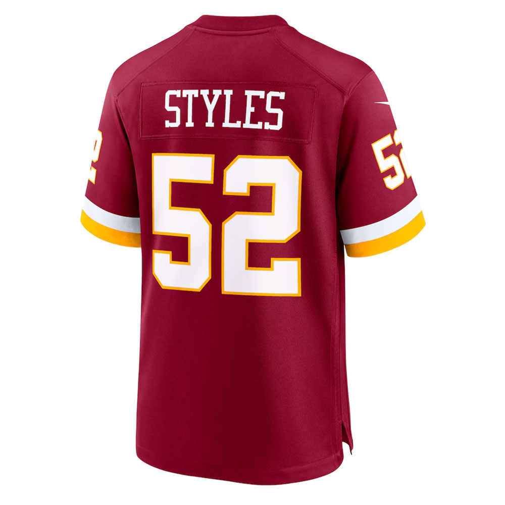 Sonny Styles Commanders #52 Burgundy 2026 Draft Game Stitched Football Jersey