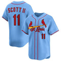 St. Louis Cardinals #11 Victor Scott II Light Blue Alternate Limited Stitched Baseball Jersey
