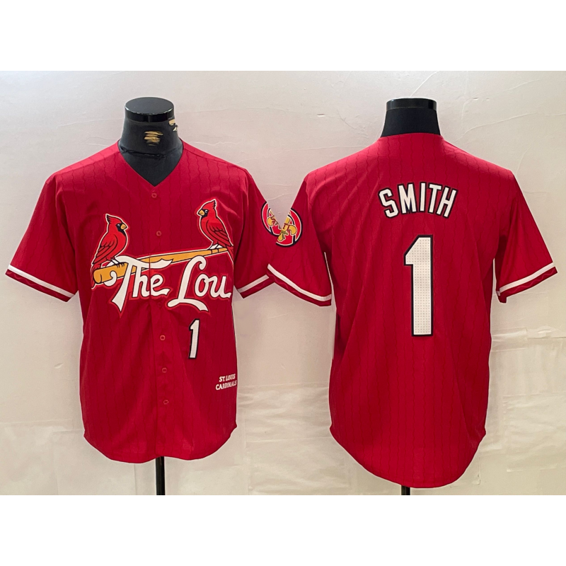 St. Louis Cardinals #1 Ozzie Smith Red 2024 City Connect Limited Stitched Baseball Jersey