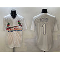 St. Louis Cardinals #1 Ozzie Smith White Cool Base Stitched Baseball Jersey