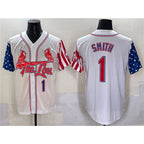 St. Louis Cardinals #1 Ozzie Smith White Independence Day Vapor Premier Limited Stitched Baseball Jersey