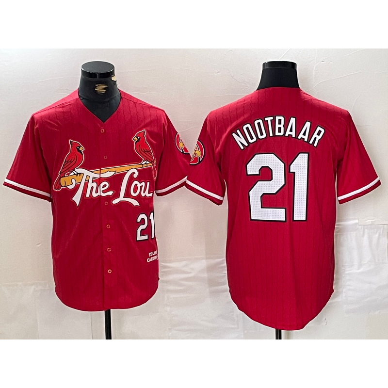 St. Louis Cardinals #21 Lars Nootbaar Red 2024 City Connect Limited Stitched Baseball Jersey