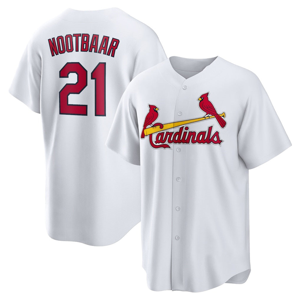 St. Louis Cardinals #21 Lars Nootbaar White Home Replica Baseball Jersey