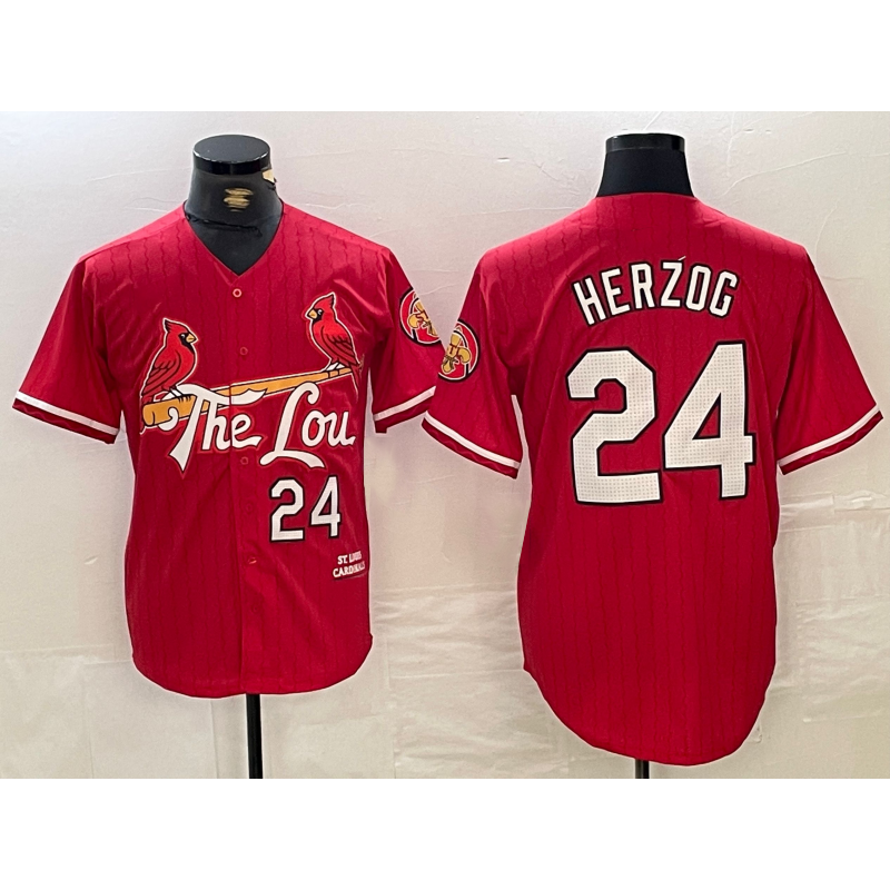 St. Louis Cardinals #24 Whitey Herzog Red 2024 City Connect Limited Stitched Baseball Jersey