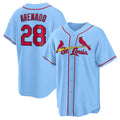 St. Louis Cardinals #28 Nolan Arenado Light Blue Alternate Official Replica Player Baseball Jersey