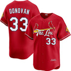 St. Louis Cardinals #33 Brendan Donovan Red 2024 City Connect Limited Stitched Baseball Jersey