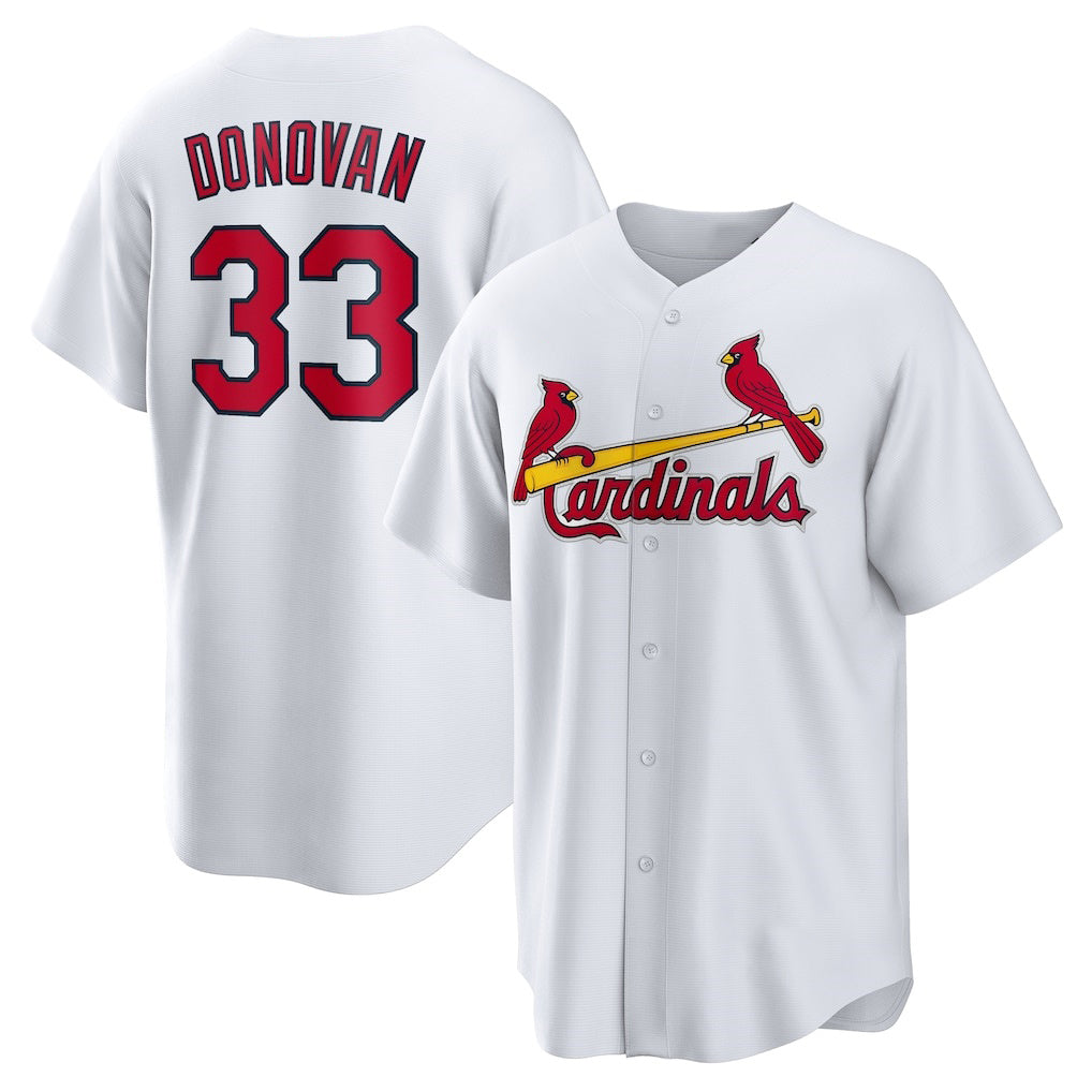 St. Louis Cardinals #33 Brendan Donovan White Home Replica Baseball Jersey
