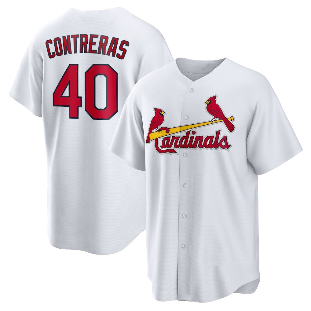 St. Louis Cardinals #40 Willson Contreras White Home Official Replica Player Baseball Jersey