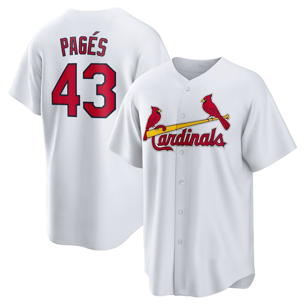 St. Louis Cardinals #43 Pedro Pagés White Home Replica Baseball Jersey