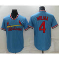 St. Louis Cardinals #4 Yadier Molina Light Blue Pullover Cooperstown Collection Stitched Baseball Jersey