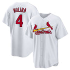 St. Louis Cardinals #4 Yadier Molina White Home Replica Retired Player Baseball Jersey