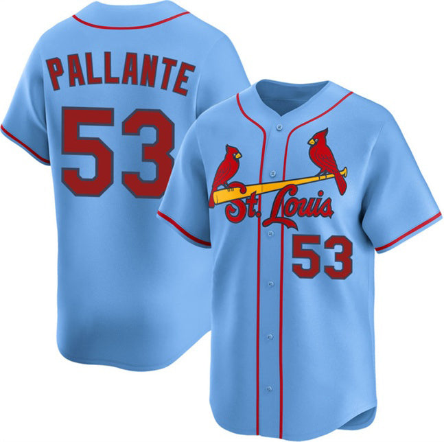 St. Louis Cardinals #53 Andre Pallante Blank Black Lights Out Limited Stitched Baseball Jersey