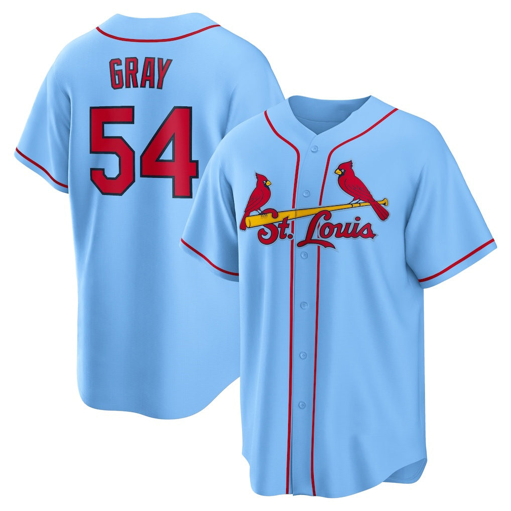 St. Louis Cardinals #54 Sonny Gray Light Blue Alternate Replica Baseball Jersey