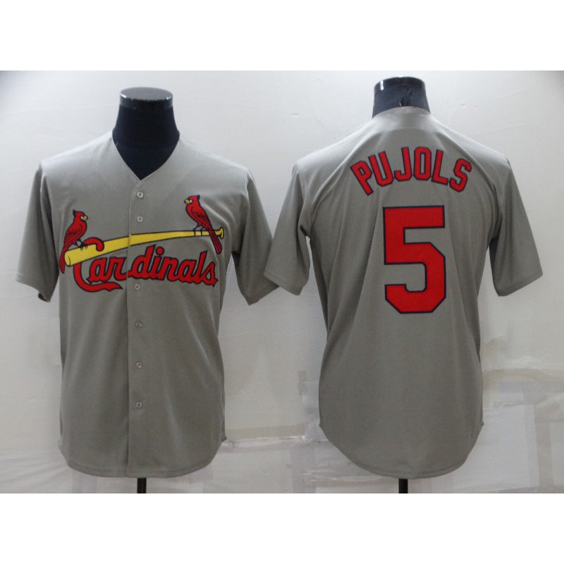 St. Louis Cardinals #5 Albert Pujols Grey Stitched Cool Baseball Jersey