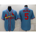 St. Louis Cardinals #5 Albert Pujols Light Blue Stitched Cool Baseball Jersey