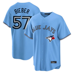 Toronto Blue Jays #57 Shane Bieber Blue Baseball Stitched Jersey