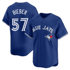 Toronto Blue Jays #57 Shane Bieber Royal Home Baseball Stitched Jerseys