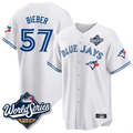 Toronto Blue Jays #57 Shane Bieber Player White 2025 World Series Baseball Stitched Jerseys