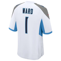 T.Titans #1 Cameron Ward White 2025 Draft First Round Pick Game Jersey