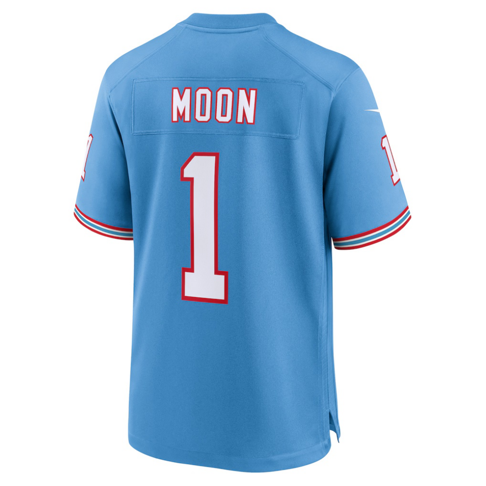 T.Titans #1 Warren Moon Light Blue Retired Player Alternate Game Jersey