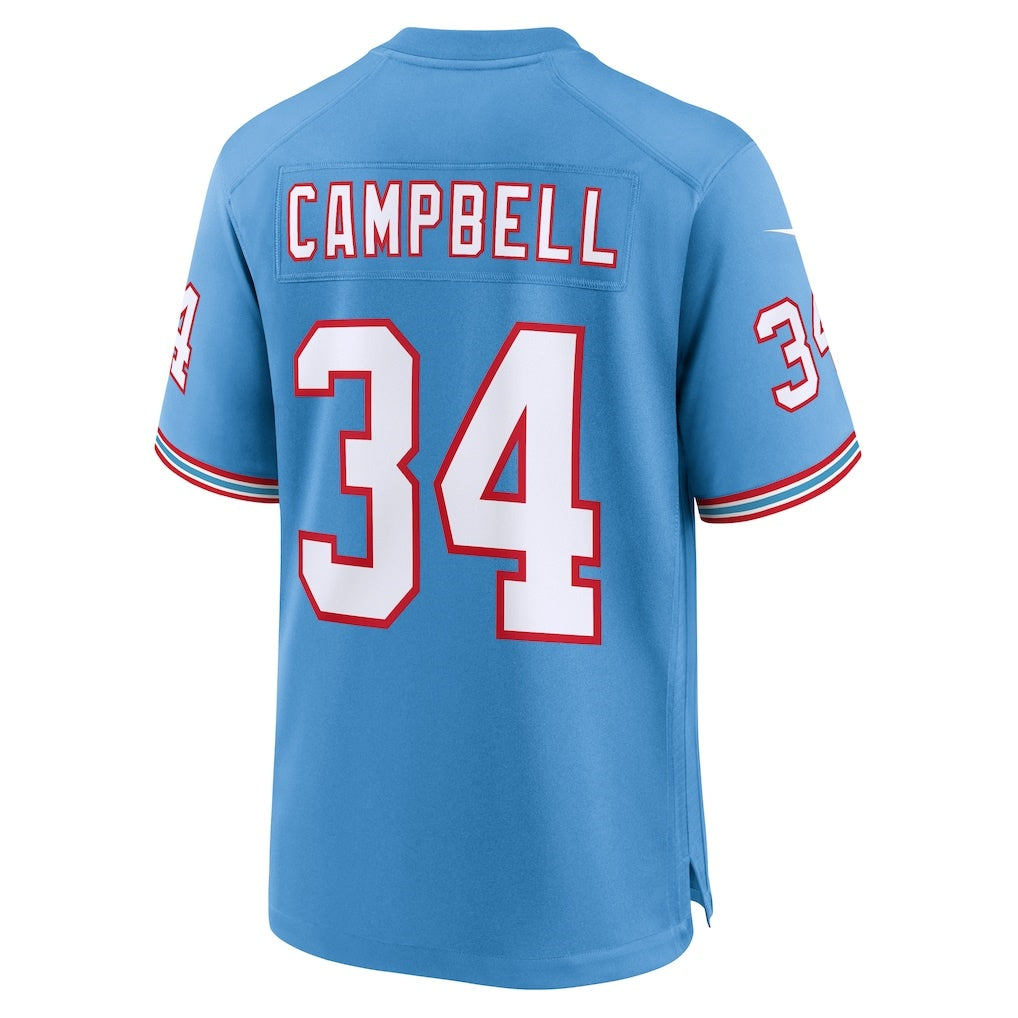 T.Titans #34 Earl Campbell Light Blue Retired Player Alternate Game Football Jersey