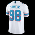 T.Titans #98 Jeffery Simmons White Vapor F.U.S.E. Sewn Down Limited Football Jersey