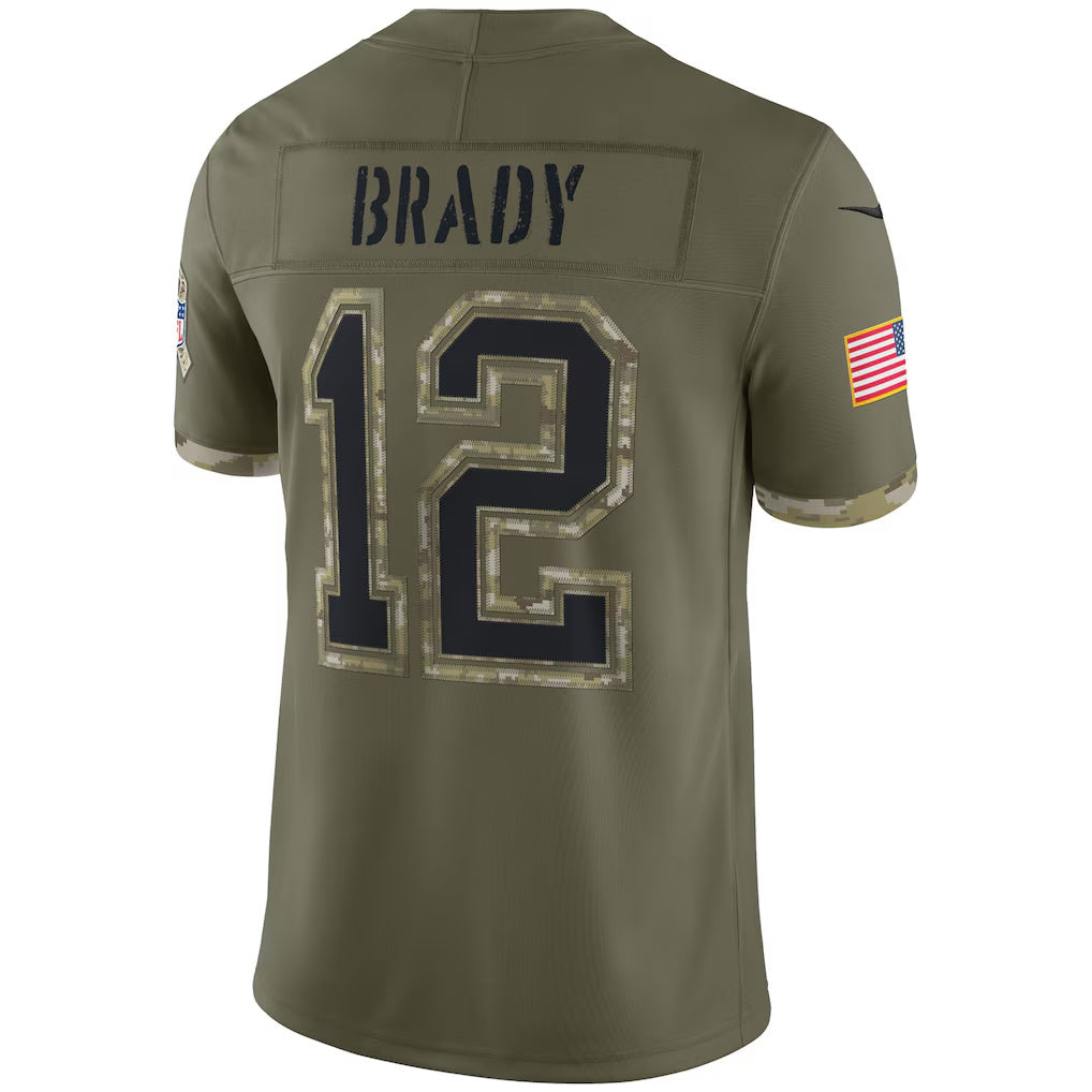 TB.Buccaneers #12 Tom Brady Olive Salute To Service Limited Stitched Football Jersey